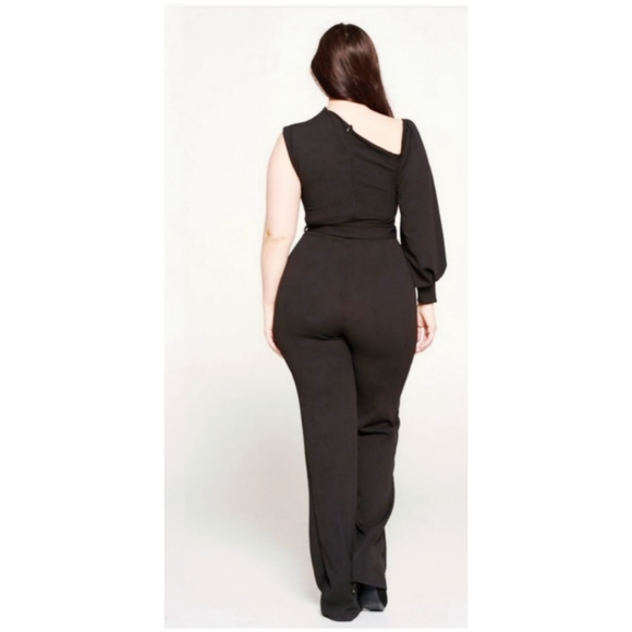 Sassy One-Sleeve White Jumpsuit - Picture 5 of 5